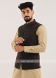 Imported Nehru Jacket In Brown