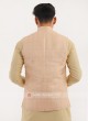 Silk Nehru Jacket In Peach