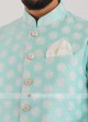 Cotton Silk Nehru Jacket Suit