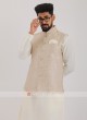 Linen Nehru Jacket Suit For Men