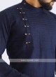 Cotton Silk Kurta In Navy