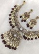 Gold Finish Elephant Motif Festive Wear Necklace Set