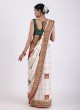 Gorgeous Off White and Maroon Traditional Gharchola Saree