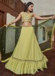 Green Yellow Designer Lehenga With Embroidered Choli