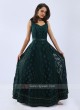 Chiffon Anarkali Suit In Bottle Green