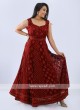 Chiffon Anarkali Suit In Maroon