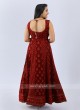 Chiffon Anarkali Suit In Maroon