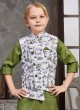 Floral Printed Nehru Jacket Set For Boys