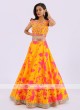 Silk Lehenga Choli In Mustard Yellow And Pink