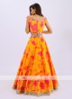 Silk Lehenga Choli In Mustard Yellow And Pink