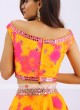 Silk Lehenga Choli In Mustard Yellow And Pink