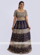 Silk Lehenga Choli In Navy