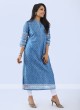 Cotton Silk Light Blue Kurti