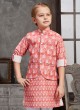 Wedding Wear Printed Nehru Jacket Set For Boys