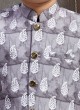 Boys Printed Nehru Jacket Set