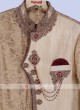 Golden And Maroon Sherwani