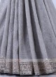 Grey Color Shimmer Silk Saree.
