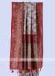 Patola Print Cream And Maroon Saree