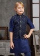 Navy Blue Nehru Jacket For Boys