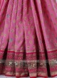 Pink And Peach Banarasi Silk Saree