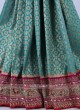 Sea Green And Rani Banarasi Silk Saree