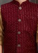 Sequins Work Nehru Jacket For Boy