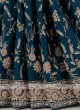 Peacock Blue Satin Silk Saree