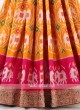 Yellow And Pink Silk Saree