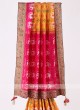 Yellow And Pink Silk Saree