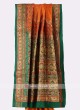 Orange And Green Silk Saree