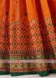 Orange And Green Silk Saree