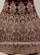 Dark Maroon Color Bridal Lehenga Choli