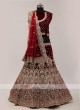 Dark Maroon Color Bridal Lehenga Choli