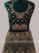 Bottle Green Velvet Lehenga Choli