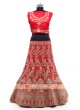 Red And Maroon Silk Lehenga Choli