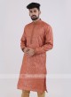 Art Silk Rust Color Kurta Pajama