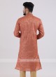 Art Silk Rust Color Kurta Pajama