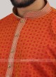 Orange Cotton Silk Kurta Pajama