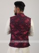 Balck Printed Nehru Jacket