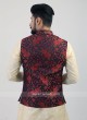 Blue And Red Nehru Jacket