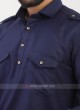 Navy Blue Pathani Suit