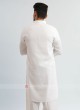 White Linen Pathani Suit