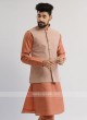 Rust Color Nehru Jacket Set