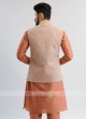 Rust Color Nehru Jacket Set