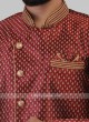 Maroon And Golden Mens Indo-Western