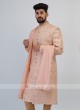 Pink And Golden Sherwani