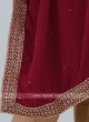 Dark Rani Velvet Grooms Dupatta