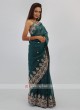 Green Net Saree