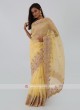 Lemon Yellow Color Net Saree