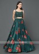 Floral Lehenga Choli In Peacock Green